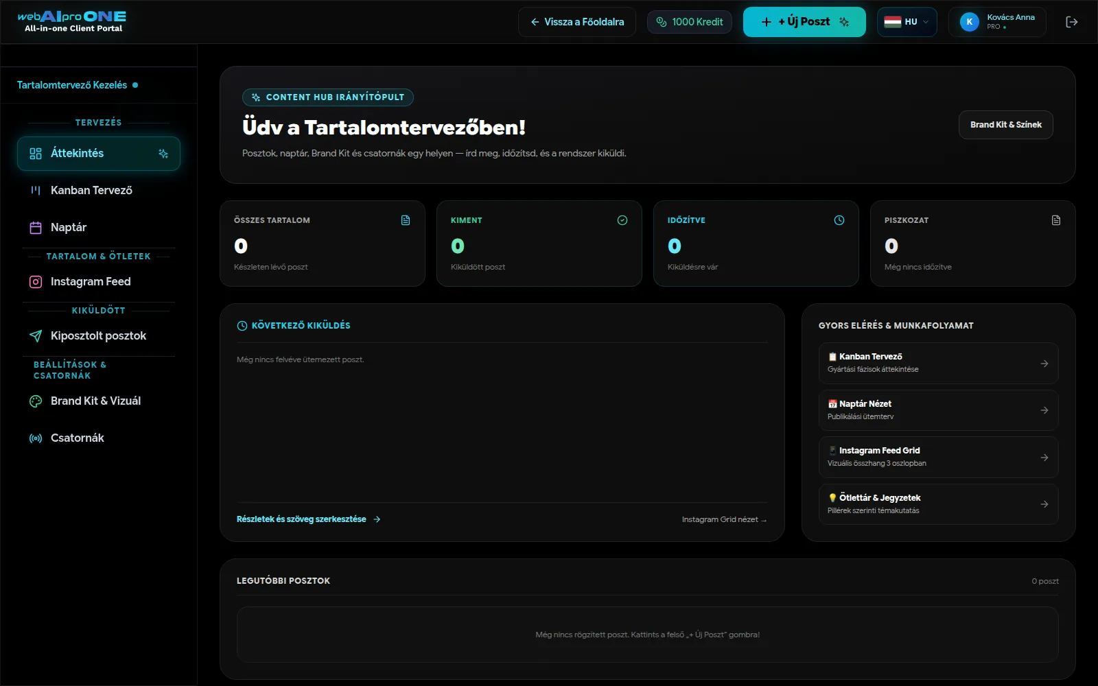A Tartalomtervező áttekintése